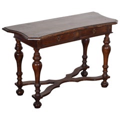 Italian Late Baroque Walnut Console Table, Late 17th-Early 18th Century