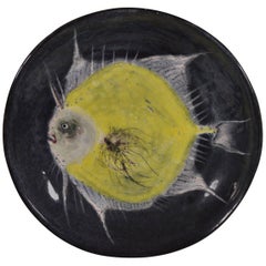 Roger Somville Large Ceramic Plate Fish Design, 1950s