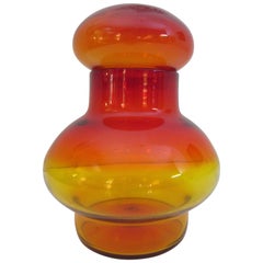 Blenko Amberina Covered Jar