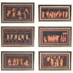 18th Century Set of Six Printed Engravings of Classical Motifs