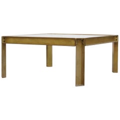 Peter Ghyzcy T09 Brass and Glass Industrial Style Coffee Table