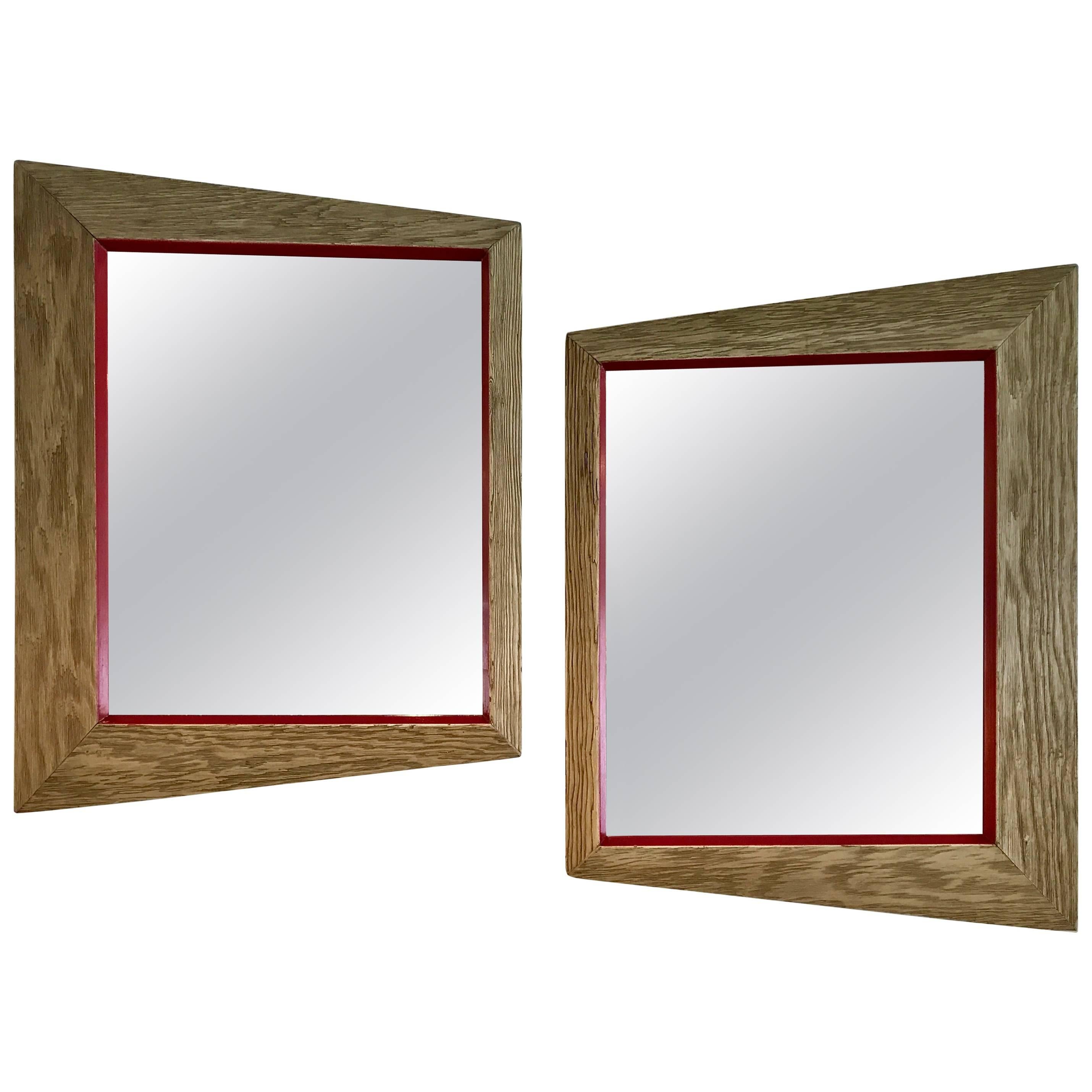 Pair Of Asymmetrical Steam Punk Atomic Age Mirrors 1950s At 1stdibs