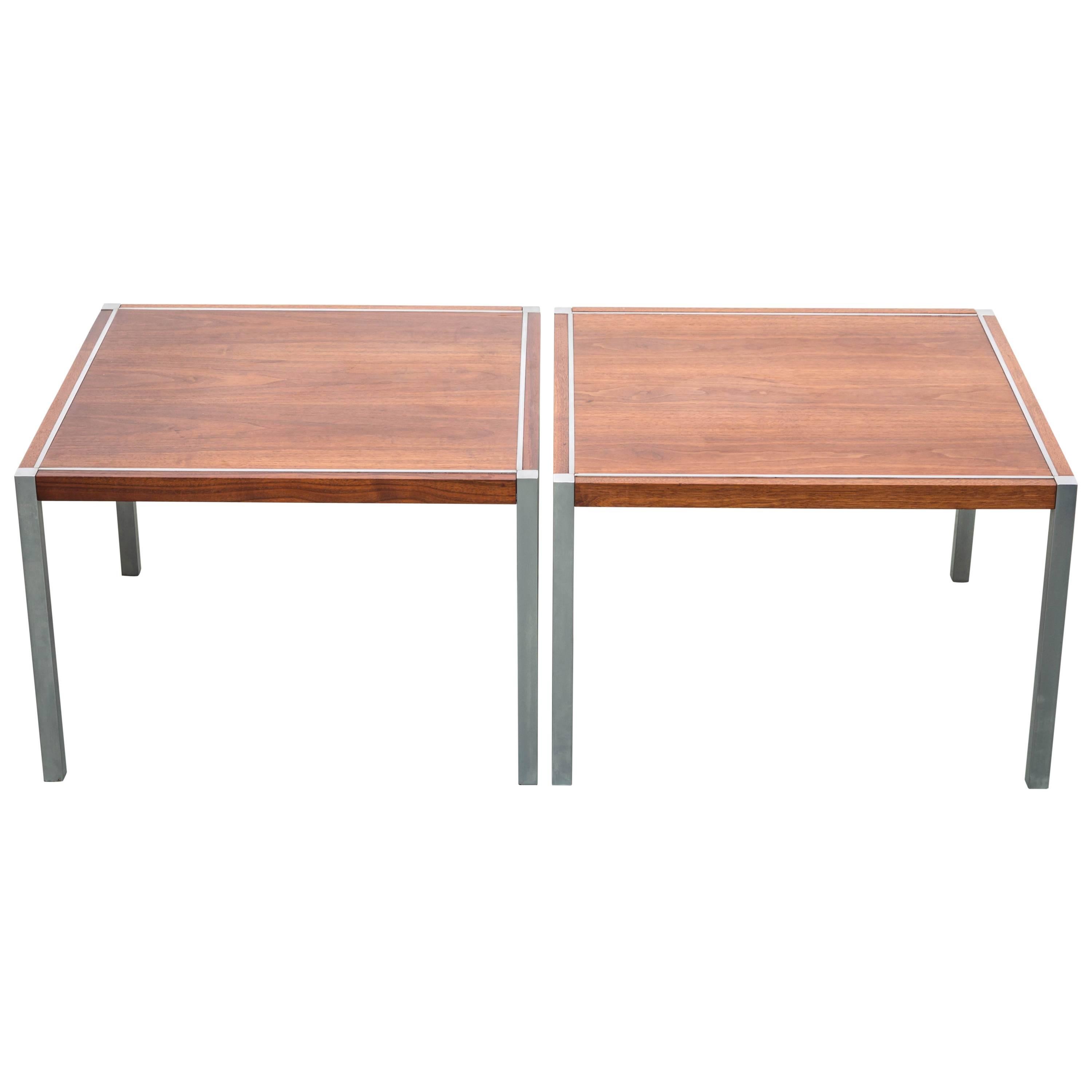 Pair of Walnut Side Tables by Richard Schultz for Knoll