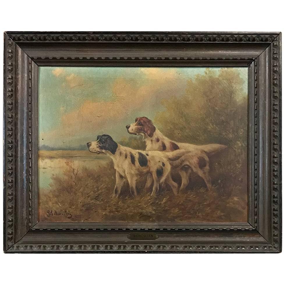 19th Century Framed Oil Painting on Canvas by Paul Schouten