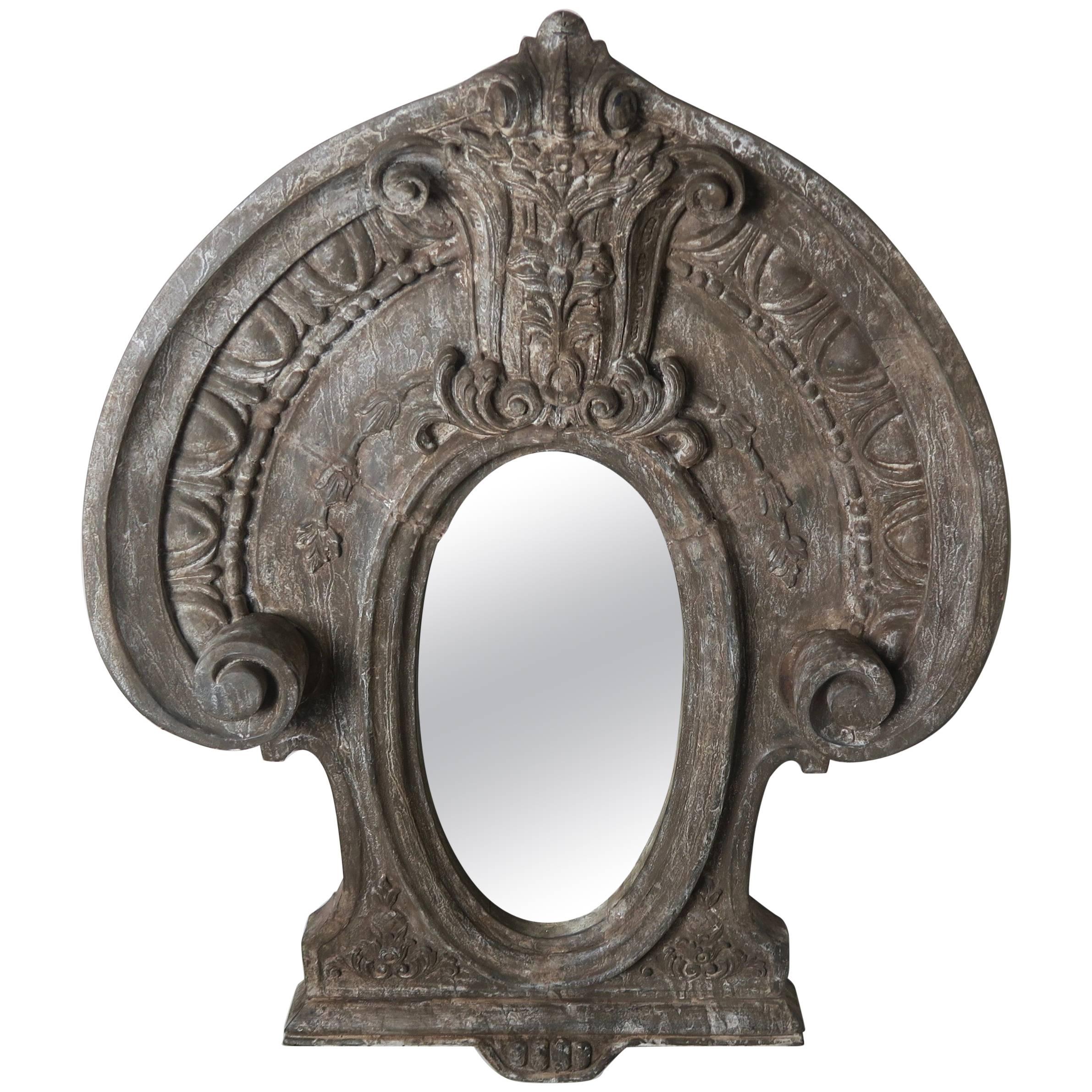 Swedish Carved Painted Mirror