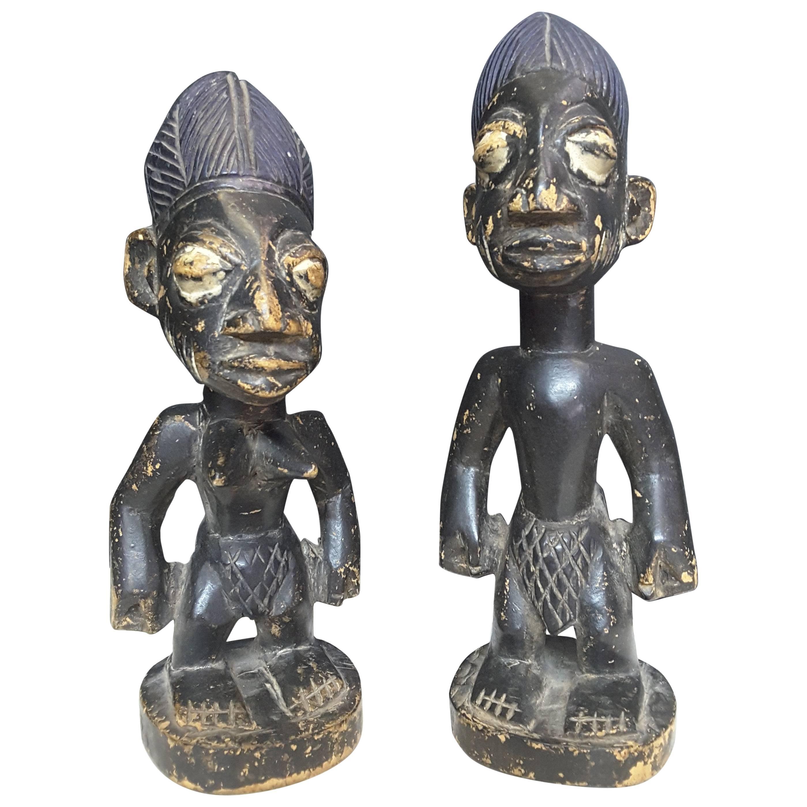 Pair of Yoruba Culture Ibeji 'Nigeria' Statues For Sale