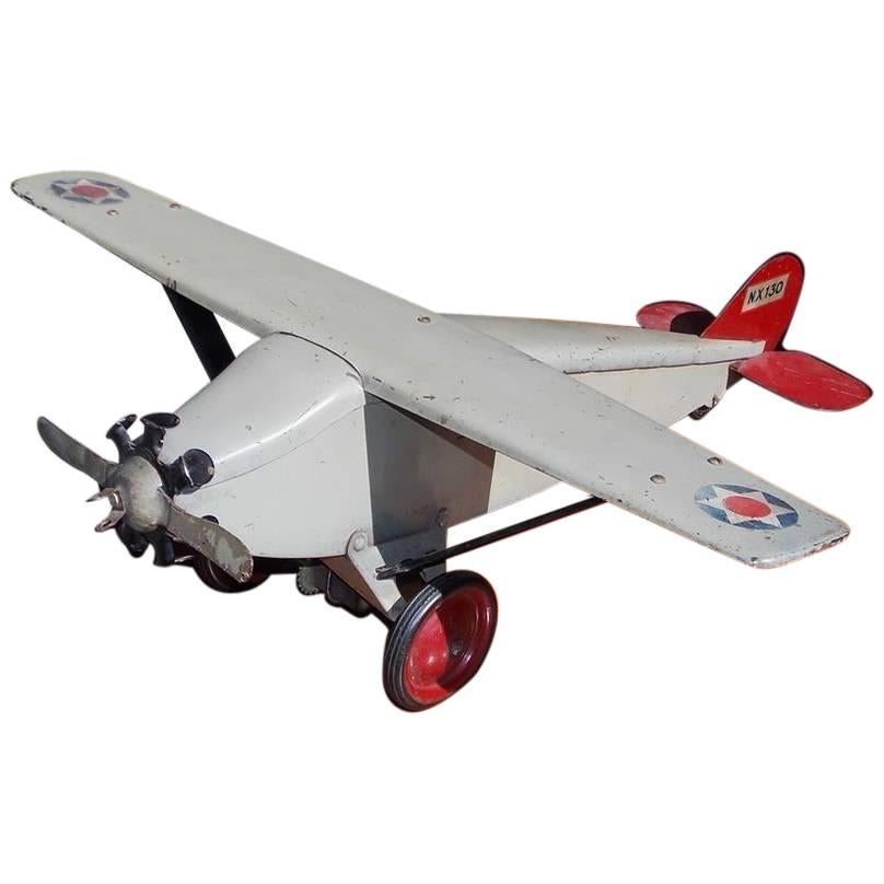 American Painted Steel Toy Airplane Model, Steel Craft Murray, Circa 1920s