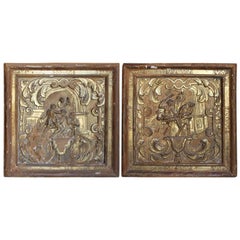 Two Early 18th Century French Carved and Gilded Stations of the Cross