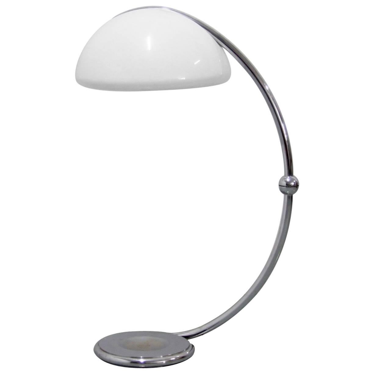 Serpente Chrome Floor Lamp by Elio Martinelli for Martinelli Luce, 1970s For Sale