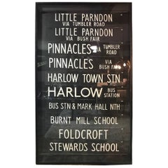 Framed 1970s United Kingdom Vintage Trolley/Bus Scrolls/ Signs