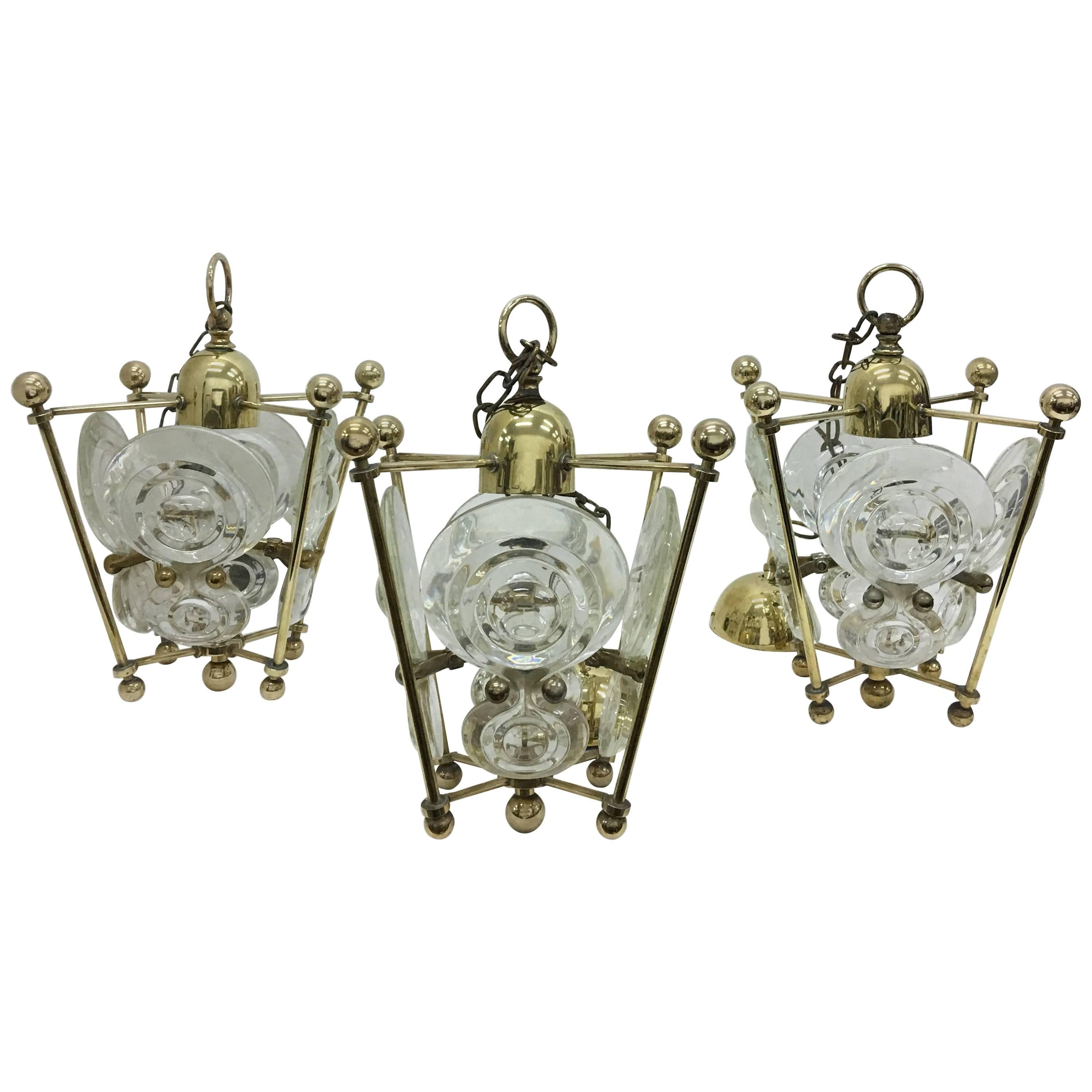 Three Mid-Century Modern Gaetano Sciolari Pendants