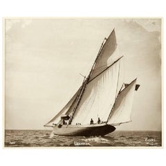 Yacht Leander, Early Silver Photographic Print by Beken of Cowes