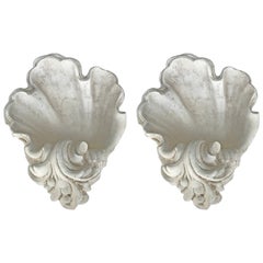 Pair of Serge Roche Style Plaster Sconces
