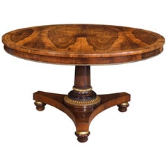 Antique Regency period circular rosewood breakfast table