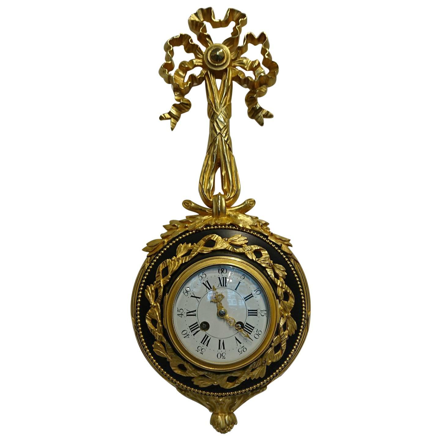 French Ormolu and Patinated Cartel Clock by S.Marti, Paris, circa 1900 For Sale
