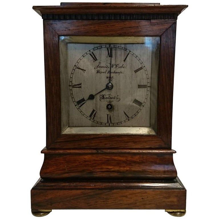 Early 19th Century Rosewood Library Clock by James McCabe, London