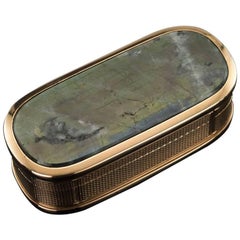 19th Century Georgian 18 Karat Gold-Mounted Labradorite Snuff Box, circa 1820