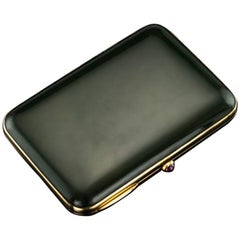 20th Century Asprey Nephrite & 18 Karat Gold Cigarette Case, London, circa 1900