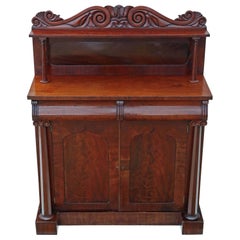 Antique Quality Regency Victorian, circa 1825-1840 Mahogany Sideboard Chiffonier