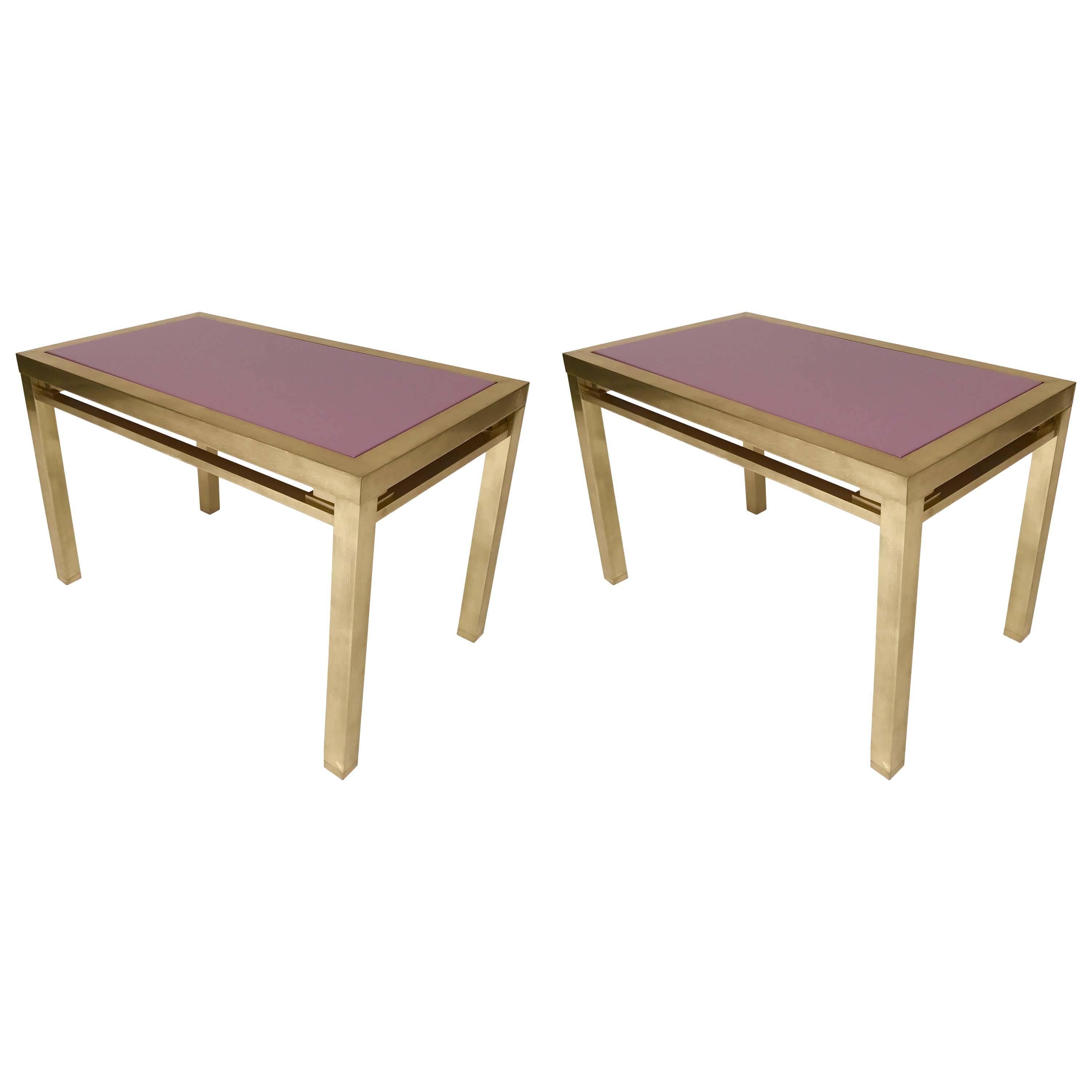 Pair of Lacquered Side Tables by Guy Lefèvre for Maison Jansen, France, 1970s