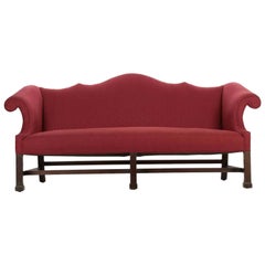 American Chippendale Style Camel Back Sofa with Marlborough Feet, 20th Century