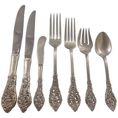 Florentine Lace by Reed & Barton Sterling Silver Flatware Set, 8 Service, 57 Pcs
