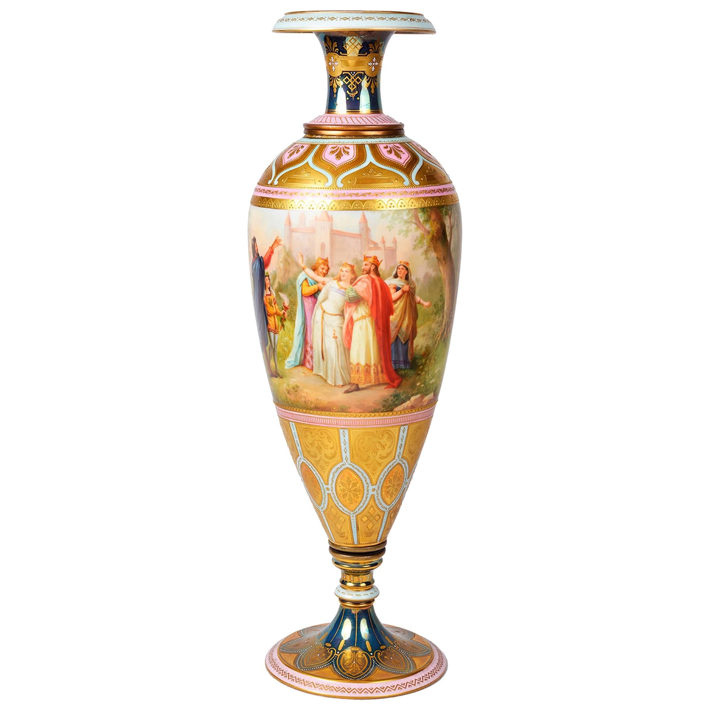 Vase en porcelaine de Vienne du 19ème siècle en vente