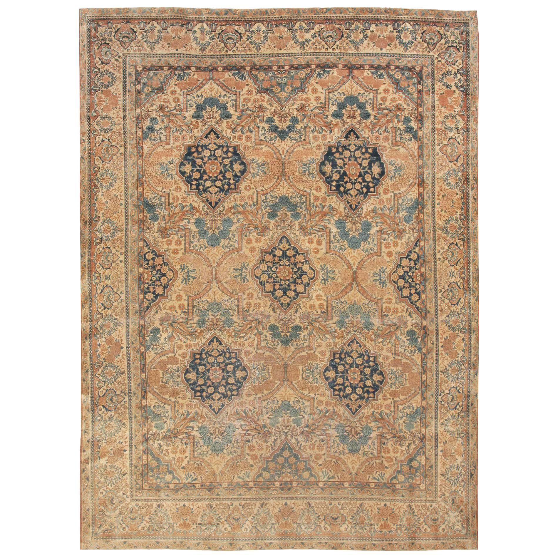 Antique Persian Kerman Rug. Size: 10 ft 6 in x 14 ft 2 in (3.2 m x 4.32 m)