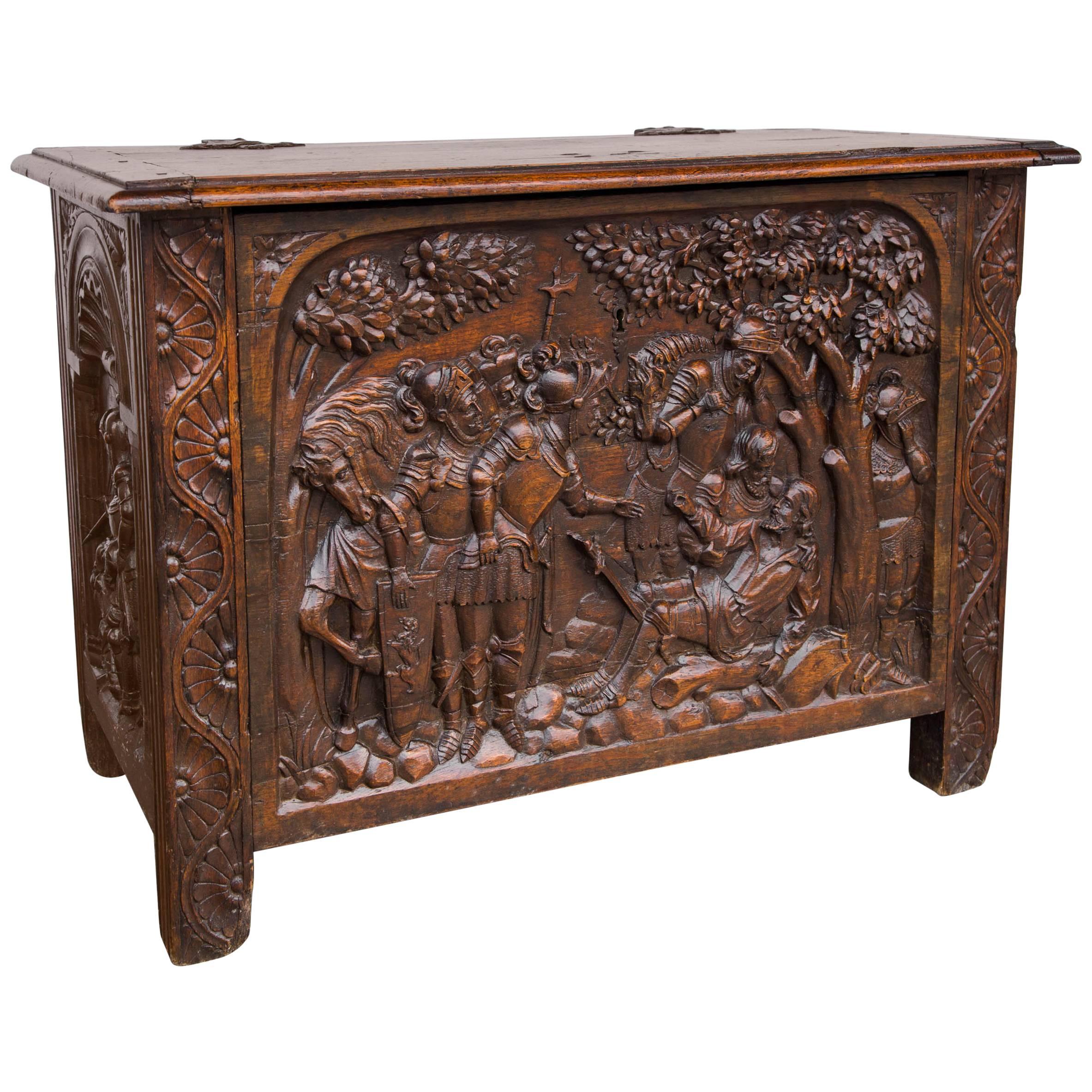 17th Century French Chestnut Lift Top Coffer