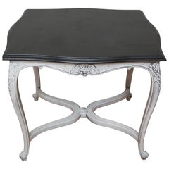 Vintage French Regence Style Table with Natural Slate Top