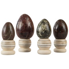 Set of Four Egg-Shaped Specimen Marbles