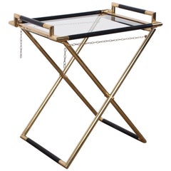 Italian Folding Tray Table in Brass