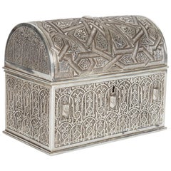 Antique Electroplate Islamic Alhambra Model Casket Box by Rafael Contreras Granada Spain