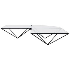 Glass Corner Coffee Table, style of Paolo Piva