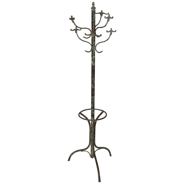 Antique Wrought Iron Coat Rack at 1stDibs