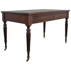 Antique Walnut Leather Top Writing Desk