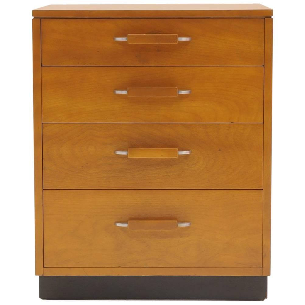 Four-Drawer Birch Cabinet Designed by Eliel Saarinen