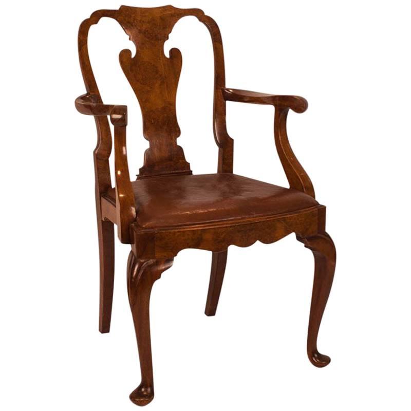 George II Style Walnut Armchair, England, circa 1880