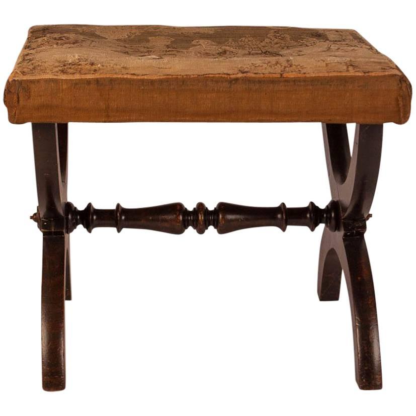 English Regency Rosewood Bench on 1/2 Circle Joined Legs, circa 1825