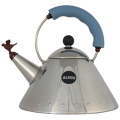 Vintage Michael Graves Stainless Steel Whistling Bird Tea Kettle for Alessi