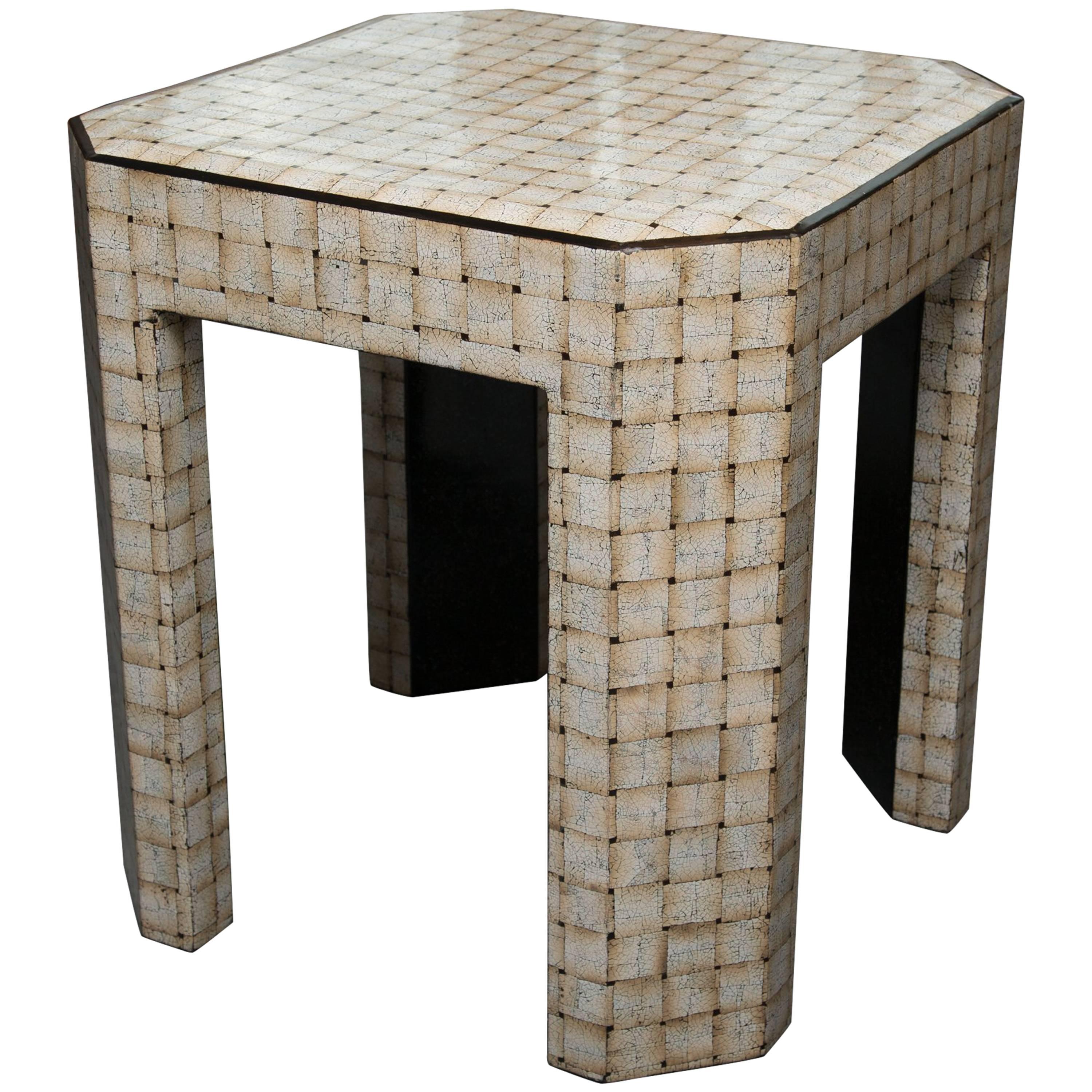 Unique Simulated Egg Shell Side Table