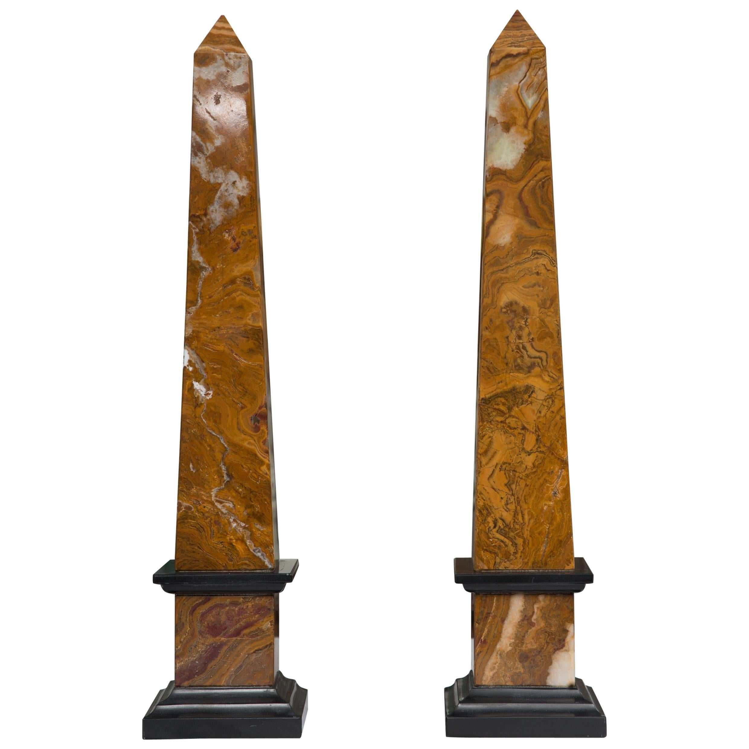 Pair of Marble Obelisks