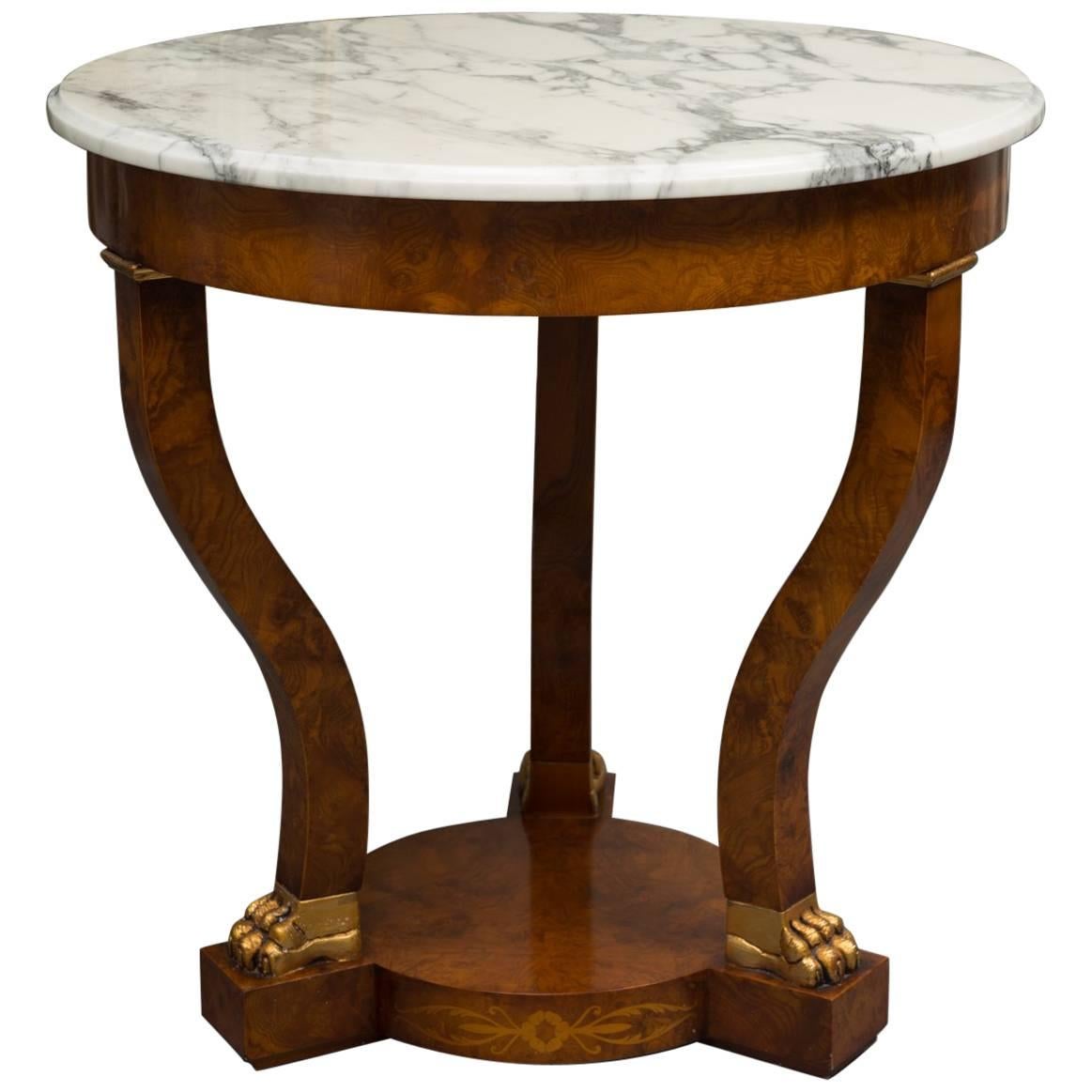 Empire Style Walnut Circular Table