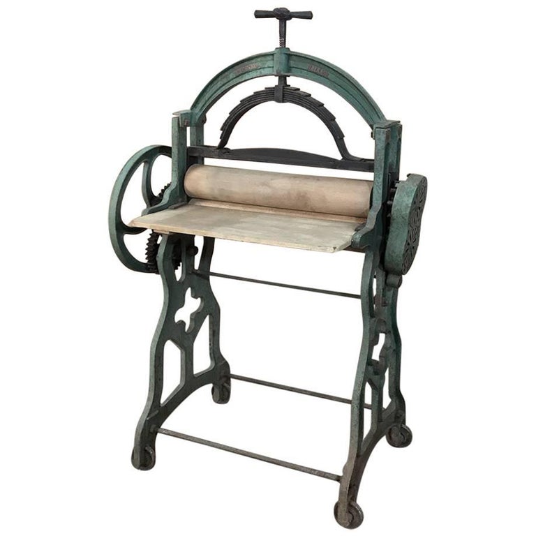 Antique Industrial Laundry Cloth Roller Press For Sale at 1stdibs