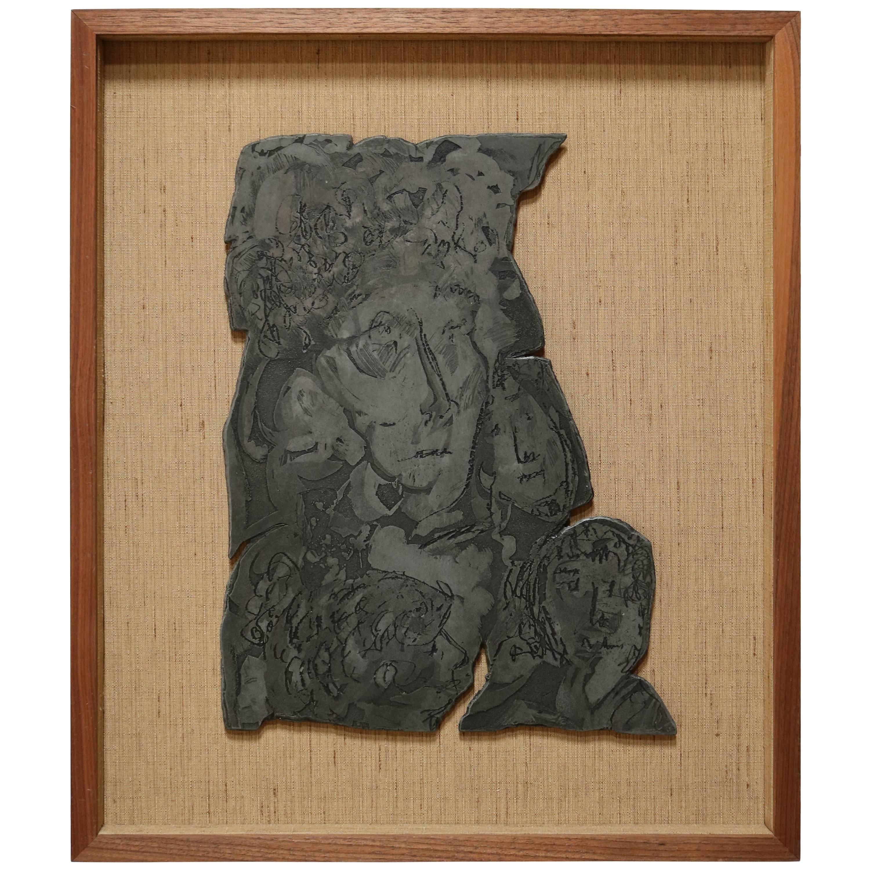 Framed Lead Lithograph Mold