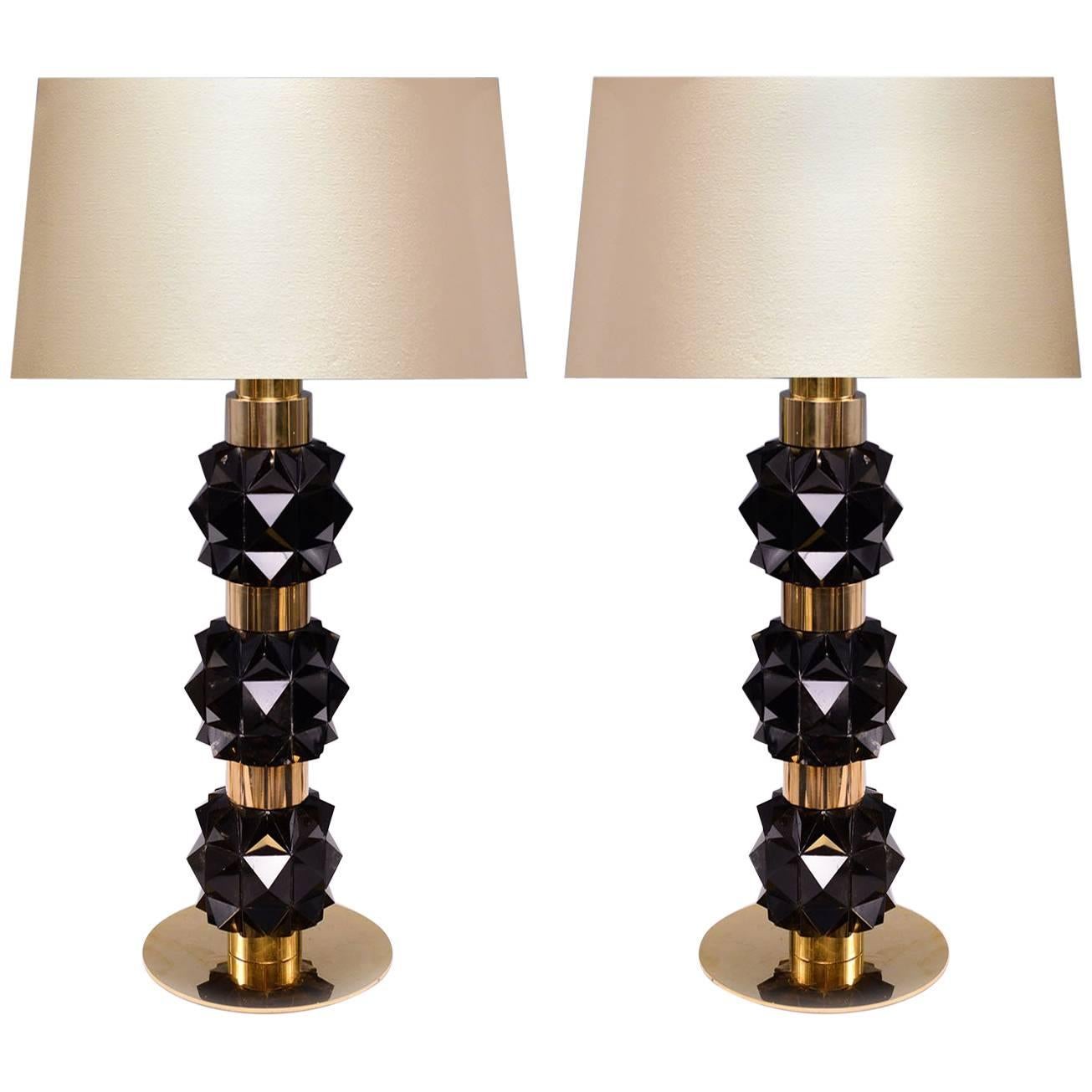 Lampes en quartz et cristal de roche Smoky Candy III de Phoenix en vente