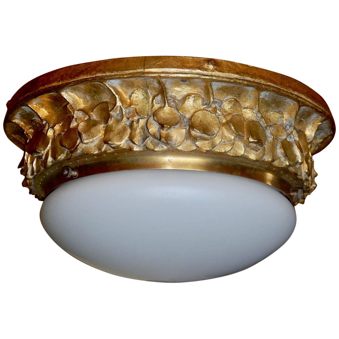 Swedish Arts and Crafts Flush Mount Shade Attributed to Alice Nordin, circa 1910
