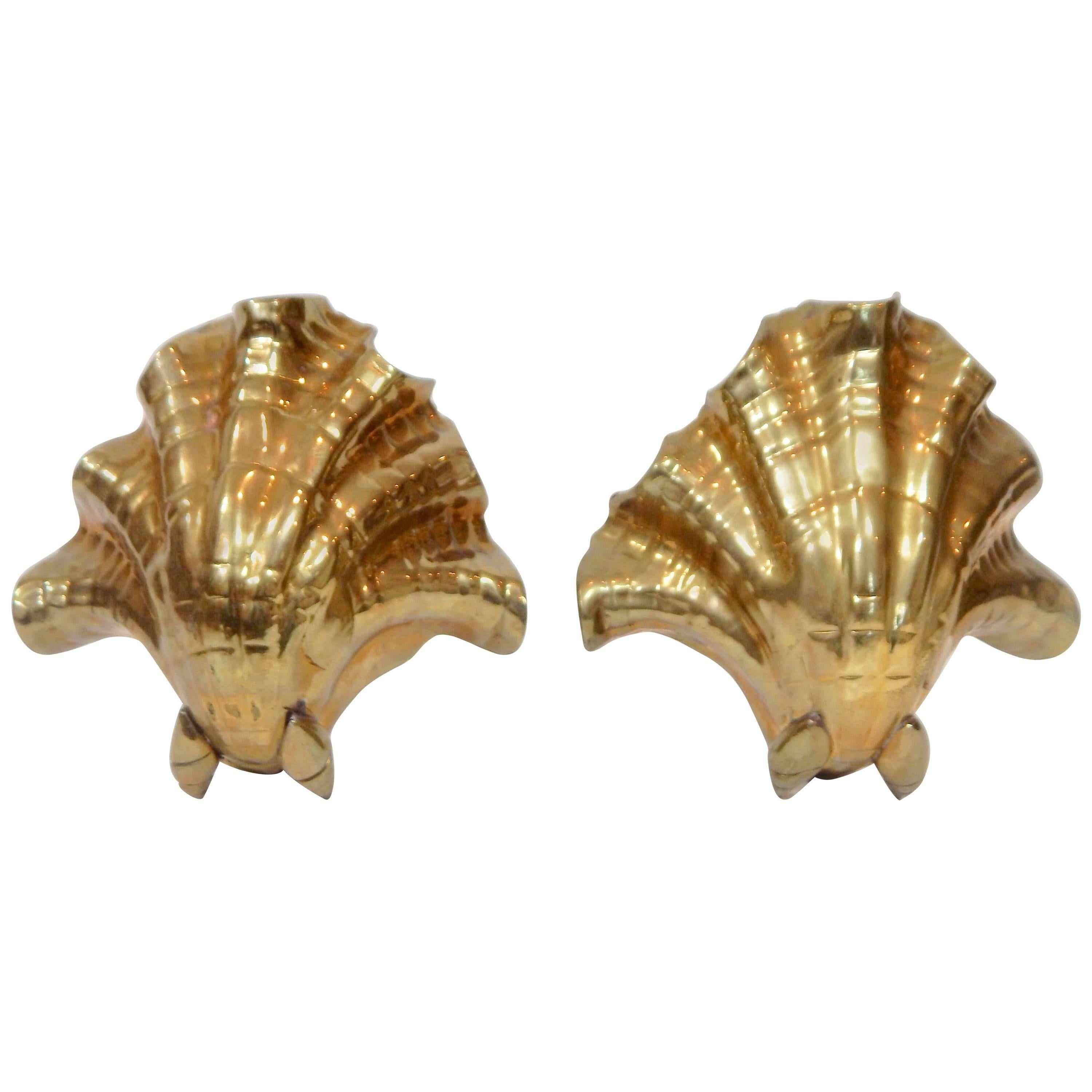 Mid Century Decorative Brass Shells 