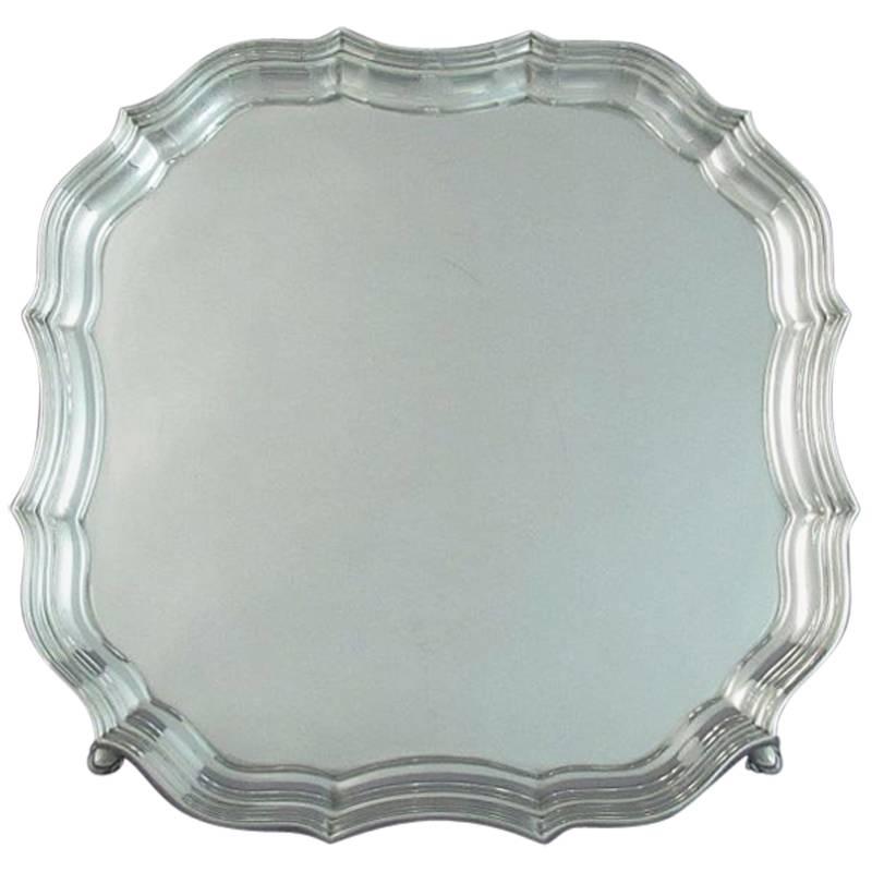 English Sterling Silver Salver For Sale