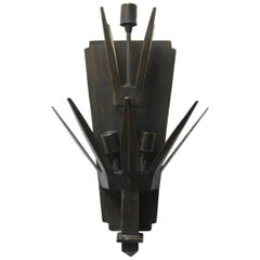 Brutalist Three-Light Sconce by Richard Ray